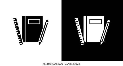 School supplies icon of a flat style vector