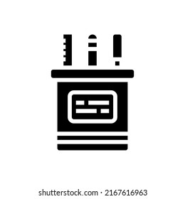 School supplies icon isolated on white background