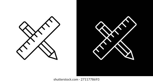 School supplies icon outline. Vector isolated pictogram for web