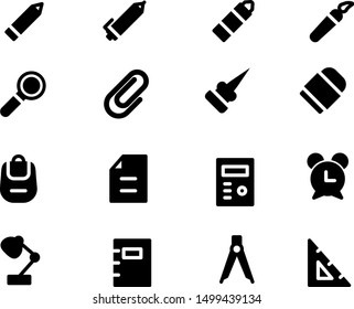 school supplies icon set 32x32 pixel perfect