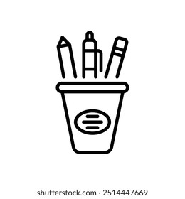 School supplies icon vector stock illustration