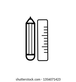 School Supplies Icon for Web and Mobile, Modern Flat Design