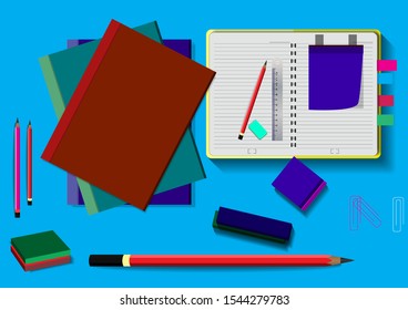 School supplies include pencils and erasers.