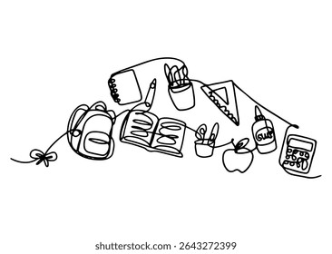 School Supplies Line Art Collection – Back to School Essentials