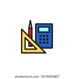 School supplies line icon. Homework, college, accessory. Stationary concept. Vector illustration can be used for topics like education, office, college