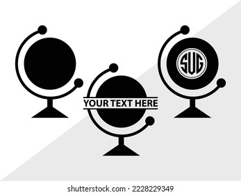 School Supplies monogram Printable Vector Illustration