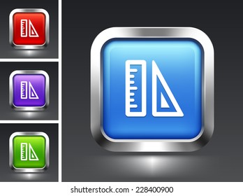 School Supplies on Blue Square Button