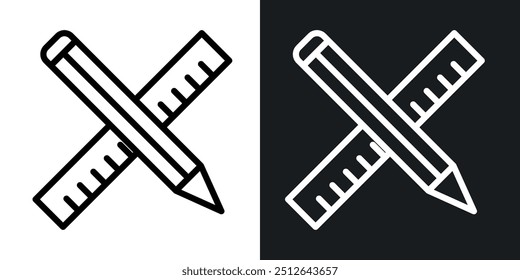 School supplies outlined icon vector collection.