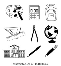 school supplies over white background vector illustration 