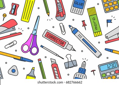 School supplies pattern