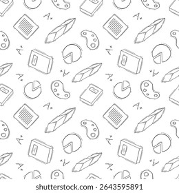 school supplies pattern, education seamless pattern, doodle school seamless pattern, hand drawn education pattern background, doodle school background