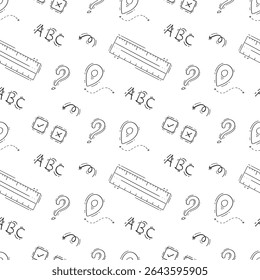 school supplies pattern, education seamless pattern, doodle school seamless pattern, hand drawn education pattern background, doodle school background