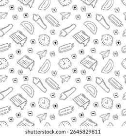 school supplies pattern, education seamless pattern, doodle school seamless pattern, hand drawn education pattern background, doodle school background