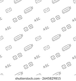 school supplies pattern, education seamless pattern, doodle school seamless pattern, hand drawn education pattern background, doodle school background