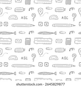 school supplies pattern, education seamless pattern, doodle school seamless pattern, hand drawn education pattern background, doodle school background