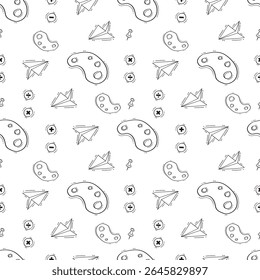 school supplies pattern, education seamless pattern, doodle school seamless pattern, hand drawn education pattern background, doodle school background