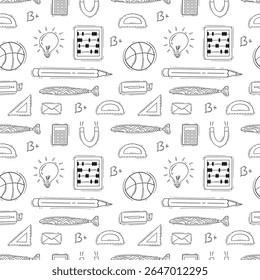 school supplies pattern, education seamless pattern, doodle school seamless pattern, hand drawn education pattern background, doodle school background