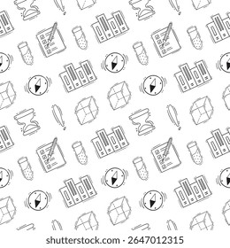 school supplies pattern, education seamless pattern, doodle school seamless pattern, hand drawn education pattern background, doodle school background