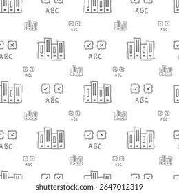Schulmaterial Muster, Bildung nahtloses Muster, doodle Schule nahtloses Muster, handgezeichnetes Bildungsmuster Hintergrund, doodle Schule Hintergrund