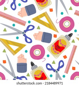 School Supplies Scissors Rulers Scotch Tape Stock Vector (Royalty Free ...