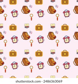School Supplies Seamless Vector Pattern Design
