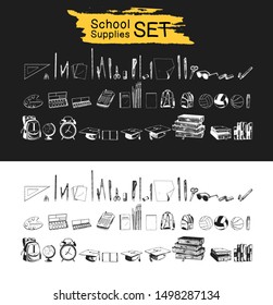 School supplies set collection for template design