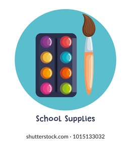 school supplies set icons