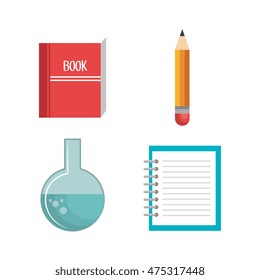 school supplies set icons vector illustration, EPS10