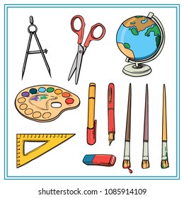 School supplies - setting. Back to school  