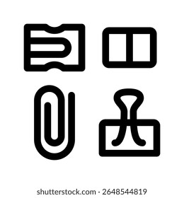School supplies. Simple vector symbol used for school, travel, or education themes. Clean linear design, editable stroke, isolated on white.