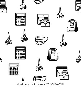 Schule liefert Briefationstools Vektorgrafik nahtlose Muster-Illustration