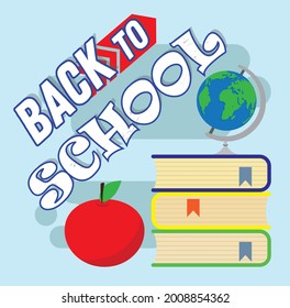 School supplies in a student bag Back to school Vector illustration