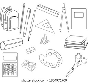 vector de suministros escolares. Contacto. EPS