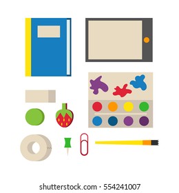 School supplies vector illustration.