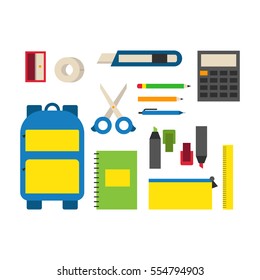 School supplies vector illustration.