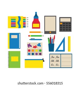 School supplies vector illustration.