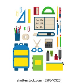 School Supplies Vector Illustration Stock Vector (Royalty Free ...