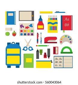 School supplies vector illustration.