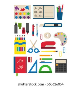 School supplies vector illustration.