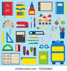 School supplies vector illustration.