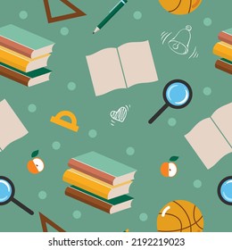 School supplies vector seamless pattern