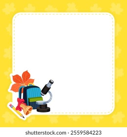 School Supply and Item Note Card Design Vector Template