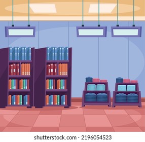 school supply store with books scene