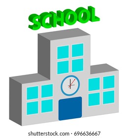 School symbol isolated on white background. Vector illustration.
