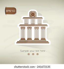 School symbol,sticker design,brown version,clean vector