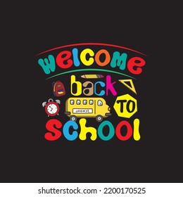 School T shirt design graphic template