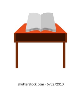school table with book isolated icon