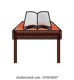 school table with book isolated icon