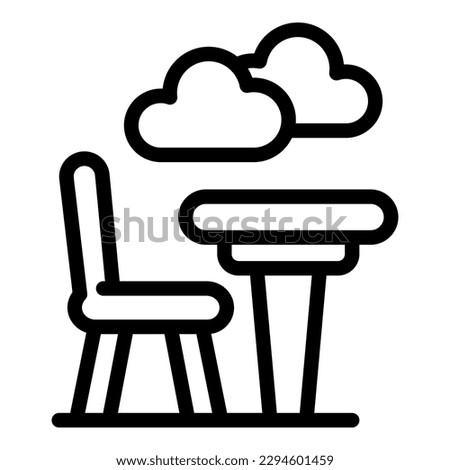 School table comfort zone icon outline vector. Change work. People fear