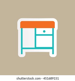 A school table/ desk icon in flat style